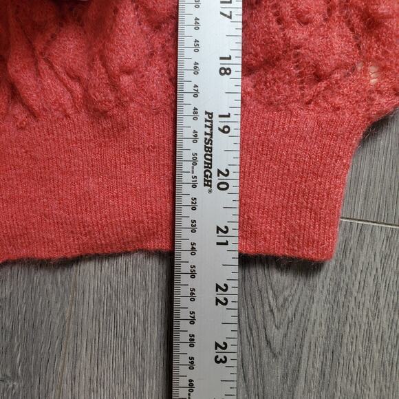 Anthropologie Knitted Knotted Sweater Small Delicate Pointelle Mohair Whimsy - Picture 6 of 9